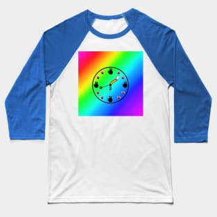 Rainbow kitty clock Baseball T-Shirt